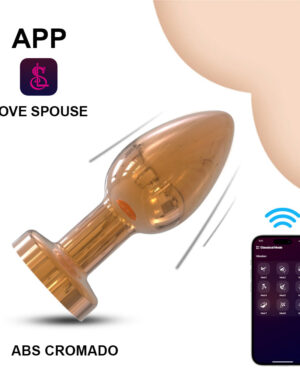 Plug Anal Cromado com 10 Modos de Vibração e Controle por Aplicativo - YOUVIBE PL197