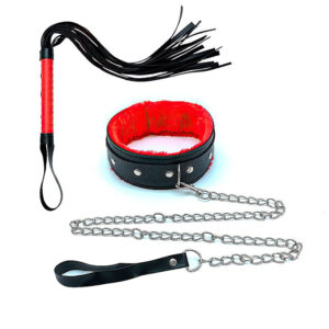 Coleira com Guia de Corrente Luxo e Chicote - YOUVIBE SM047