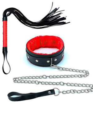Coleira com Guia de Corrente Luxo e Chicote - YOUVIBE SM047