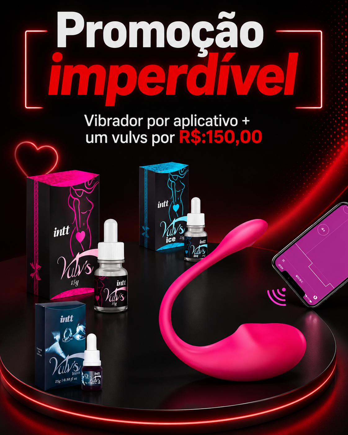 Promoção Vibrador Aplicativo de Longa Distancia + Um Vulvs